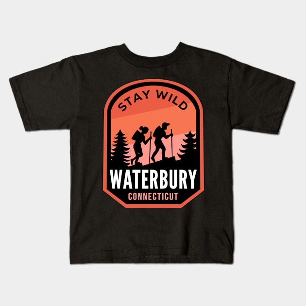 Waterbury Connecticut Hiking in Nature Kids T-Shirt by HalpinDesign